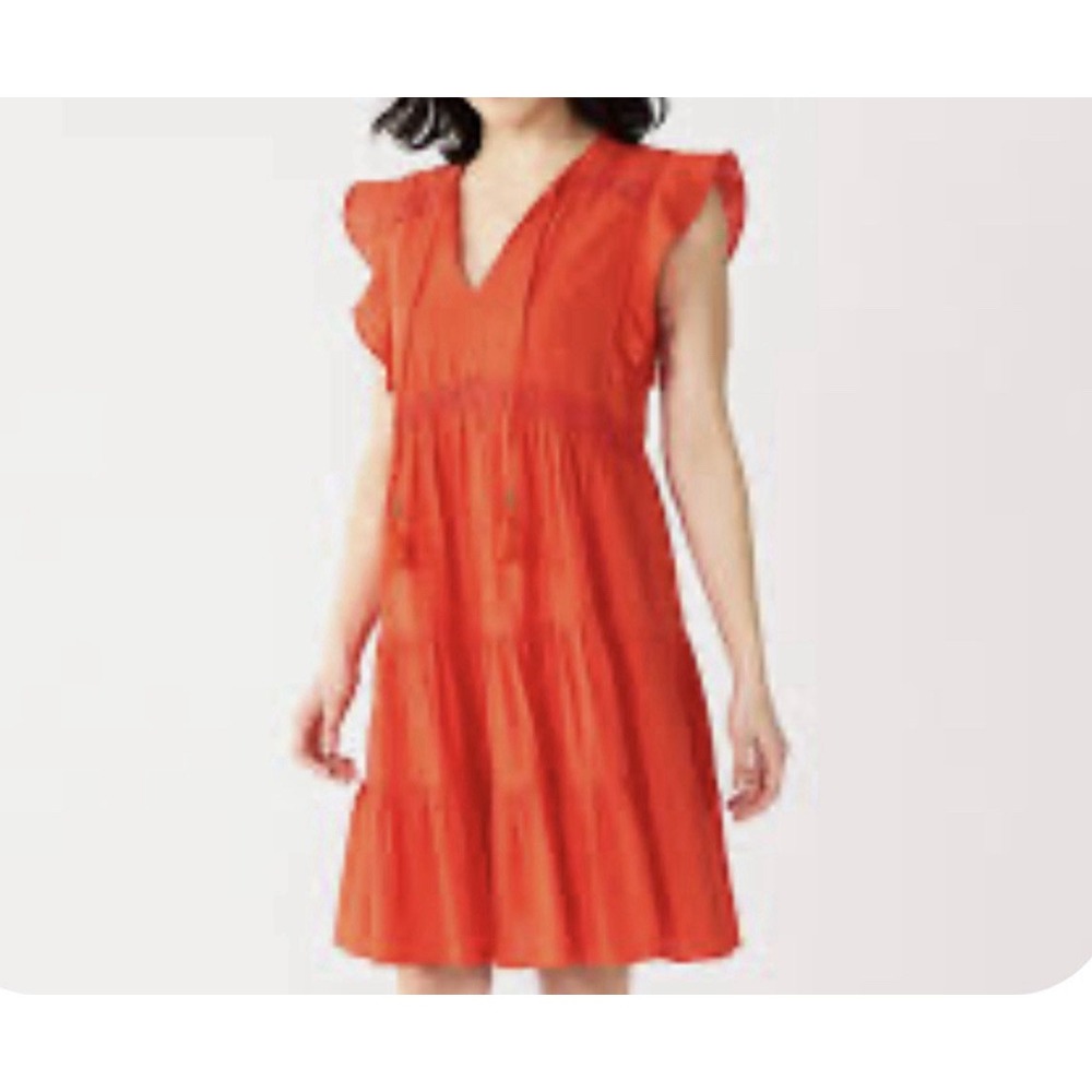 NWT Sonoma Babydoll Dress XXL Siren Red Tiered Boho Beachy Breathable Cotton